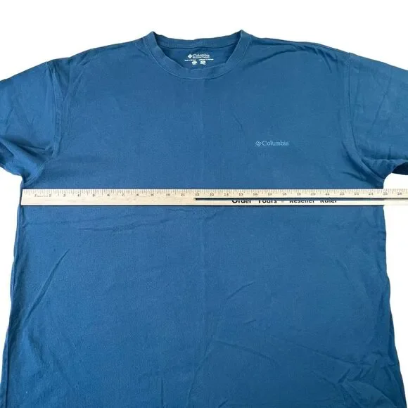 Columbia Sportswear Mens T Shirt Size XL Blue Short Sleeve Shirt AM2667 Outdoor - Picture 7 of 7